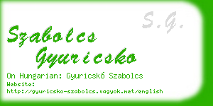 szabolcs gyuricsko business card