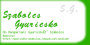 szabolcs gyuricsko business card